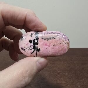 Pink Rhodonite Crystal Palmstone #A